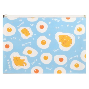 Конверт на молнии А4 Коты и яйца, 32,5*24,5*3см