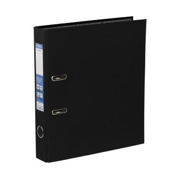 Регистратор А4  50мм PVC, Classic, черный, карман