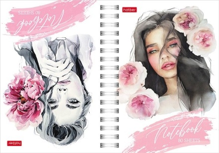 Блокнот А6 80 л гребень "Чарующая нежность" клетка