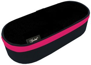Пенал-косметичка с откид.крышкой (210*85*50) молния, ткань "Чёрный-ярко-розовый"