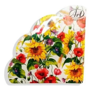 Салфетка Art Bouquet Rondo "Солнечный букет" Ф32см, 12шт., 3-х слойная