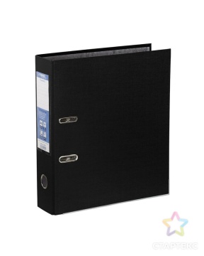 Регистратор А4  80мм PVC, Premier, черный, карман, мет. уголок