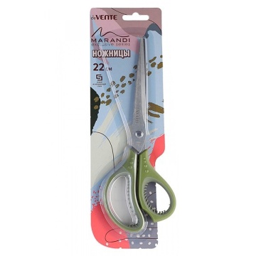 Ножницы 220мм "Marandi" пластик.асимм.ручки с резин.вставками е.п