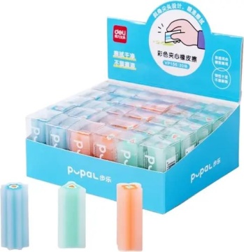 Ластик Deli 48*21*21 мм, 3 формы ассорти