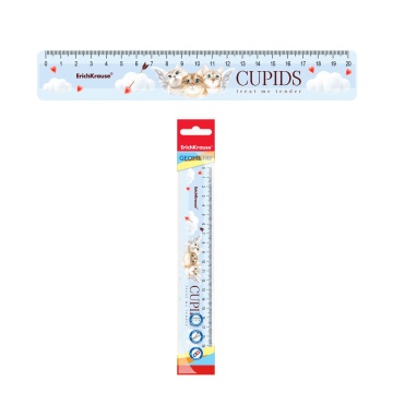 Линейка 20 см непрозр. "Cupids", во флоупаке