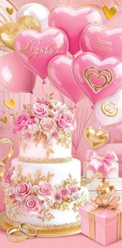 Конверт для денег "С Днем Свадьбы!"