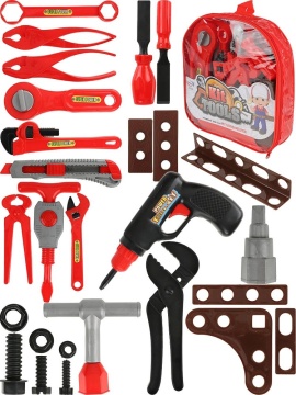 Игровой набор для мальчиков 28 предметов "Юный мастер" в сумке