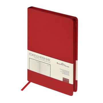 Ежедневник недат. А5 136л., тв.пер., иск.кожа "Megapolis color. Красный" ляссе, лин.