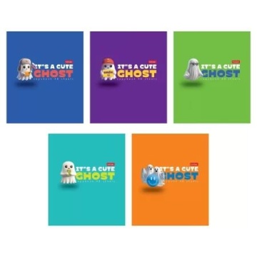 Тетрадь А5 48л кл. Hatber "Милое привидение" софт-тач, 5диз.в спайке