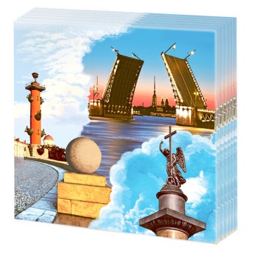 Салфетка "Санкт-Петербург 1" 33*33см, 20 шт., 2-х слойная