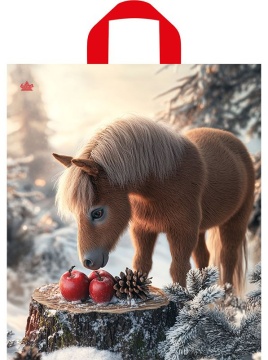 Пакет 43,5*38см (35мк) с петлевой ручкой "Пони с яблоками" ПВД