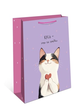 Пакет подар. бумажн. 18*23*10 см, 130гр/м2 Кусь