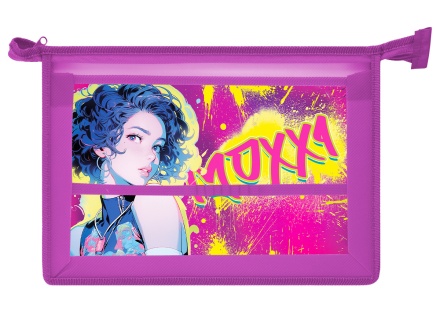 Папка д.труда А4 (325*230*100) 1отд. молния сверху, пластик "Moxxy girl"