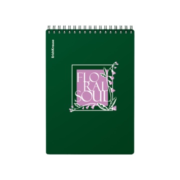 Блокнот с пластиковой обложкой на спирали ErichKrause Floral Soul, А5, 80 листов, клетка
