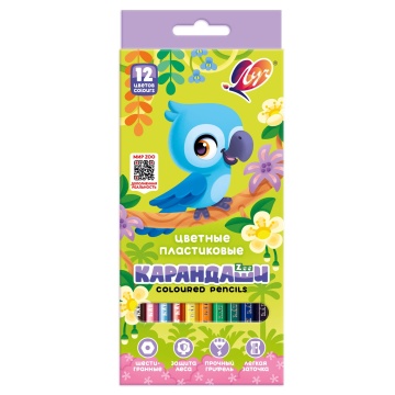Карандаши цвет.  12цв "ZOO" шестигр (пластиковые)