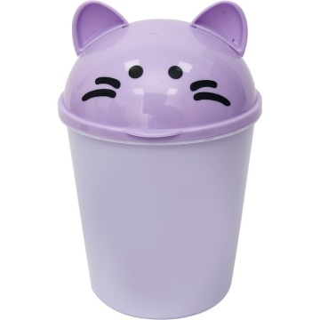 Контейнер для мусора наст."deVENTE. Ghost Meow" с крышкой, сиреневый