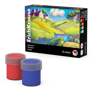 Гуашь ErichKrause Art Spirit 12 цветов по 20 мл (в коробке 12 шт)