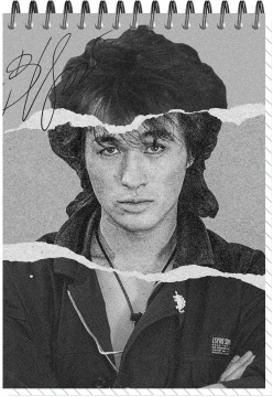 Блокнот А6  60л гребень "Цой. Кино 11" клетка, софт-тач