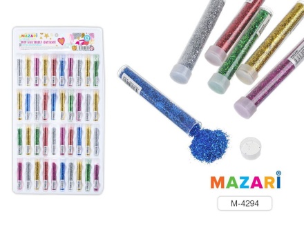 Блёстки декоративные в тубах, ассорти 6 цветов