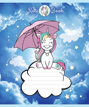 Тетрадь А5 12л кл. ПЗБМ "Единорожки" блестки, белизна 100%