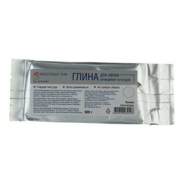 Глина для лепки "Сонет", 500г, белая cамозатвердевающая