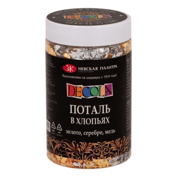 Поталь в хлопьях Decola, 3 г, золото/серебро/медь