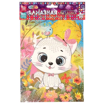 Аппликация из страз 17*23см "Котик"