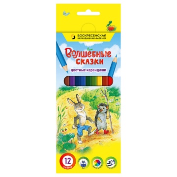 Карандаши цвет. 12цв ВКФ "Волшебные сказки" дерево