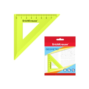 Угольник пластиковый ErichKrause Neon Solid, 45/7см, желтый, во флоупаке