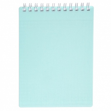 Блокнот А6 пласт.обл.  80л "Canvas. Бирюза" гребень корот. стор., кл.