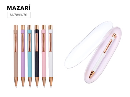 Ручка автомат. в футляре "Dian P" шарик.,0,7мм, металл., синие чернила