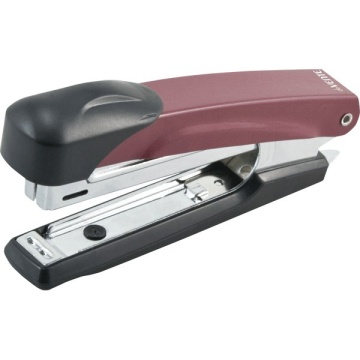 Степлер №10 на 12л 50мм 50ск металл антистеп "Liquid Metal" бордовый