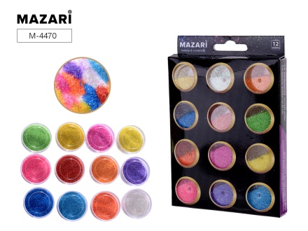 Набор блёсток декоративных №6, 12 цветов х 5.6 г, картонная коробка