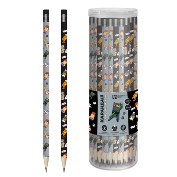 Карандаш ч/гр "Коты разных стран" ластик, НВ