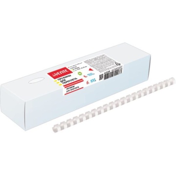 Пружины для переплета пластиковые 6мм, 100шт, белый