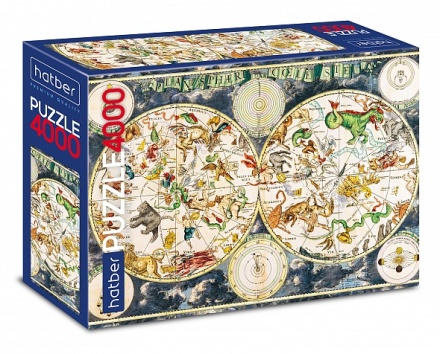 Пазлы 4000 элементов  1350*960мм. "Старинная карта созвездий" Premium