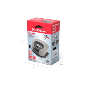 Дырокол ErichKrause R20 Classic, Soft touch, до 15 листов, черный (в коробке по 1 шт.)