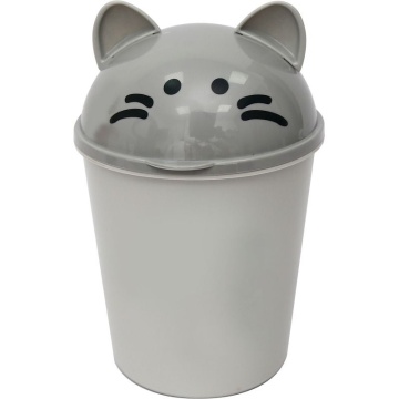 Контейнер для мусора наст."deVENTE. Ghost Meow" с крышкой, серый