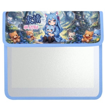 Папка для тетрадей. А5. Клапан на липучке. "АНИМЕ МАЛЫШКА"