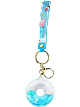 Брелок "Море" голубой ПВХ, жидкий центр 6*6см