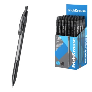 Ручка шариковая автоматическая ErichKrause R-301 Matic Original 1.0, цвет чернил черный (в коробке п