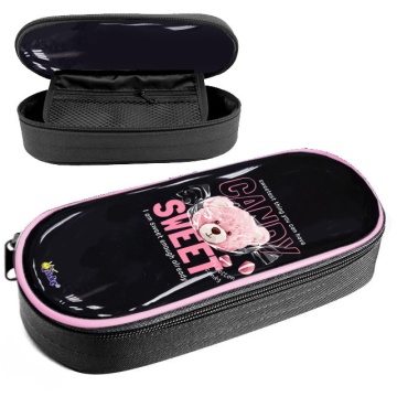 Пенал-косметичка с откид.планкой (210*85*50) молния, ПВХ "Мишка Candy"
