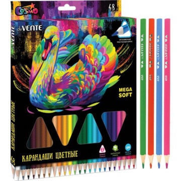 Карандаши цвет. 48цв deVENTE Trio Mega Soft  4М, трехгранные