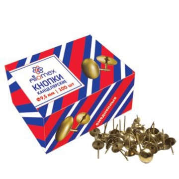 Кнопки  9.5мм (100 шт.) омедненные карт\уп