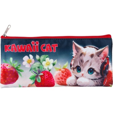 Пенал-косметичка (215*90) молния, ткань "Kawaii Cat"