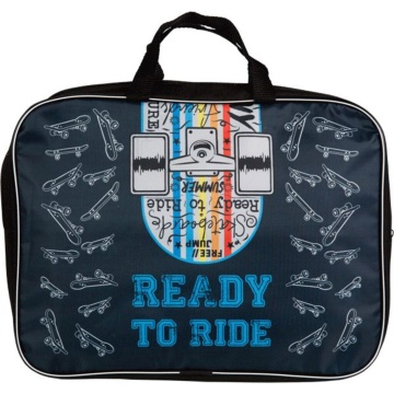 Папка А4 (350*270*70) с ручками, молния, ткань " Ready to Ride"