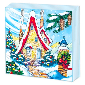 Салфетка "НГ Зимний домик" 33*33см, 20 шт., 2-х слойная
