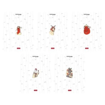 Тетрадь А5 48л кл. Hatber "Русские забавы" обл.мел.бум., 5диз.в блоке