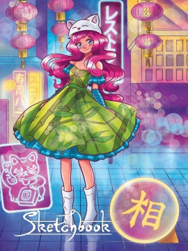 СКЕТЧБУК А5.80л. АНИМЕ. ТОКИЙСКИЙ ВЕЧЕР