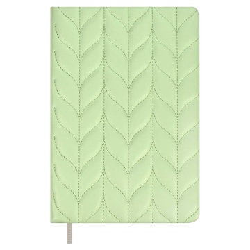 Ежедневник недат. А5 164л., кож.зам., тв.пер. "Лайка оливковый" стеган., в подарочной коробке